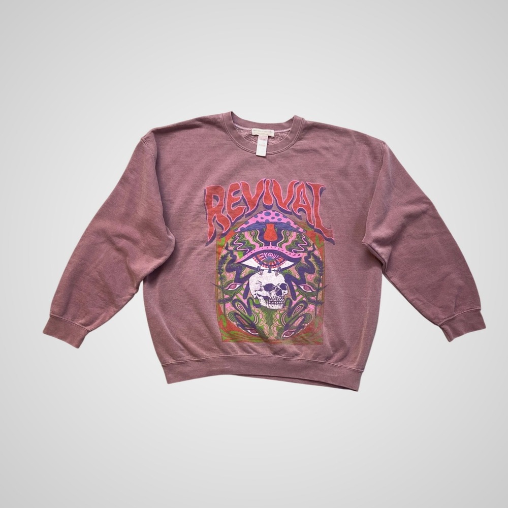 Urban Outfitters Project Social T‎ Revival Sweatshirt Mens L/XL Purple Graphic